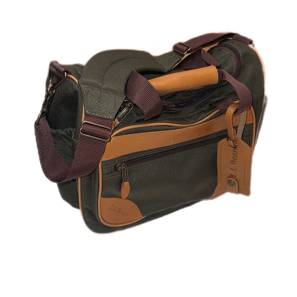 LL Bean Canvas Crossbody Tote Bag in Green
